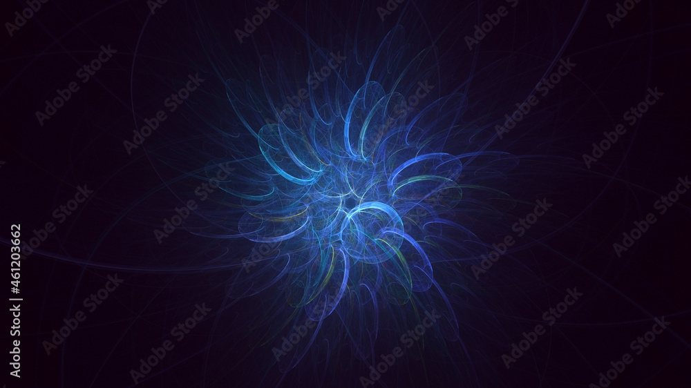 3D rendering abstract blue fractal light background 3D rendering abstract blue fractal light background