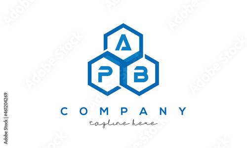 APB three letters creative polygon hexagon logo