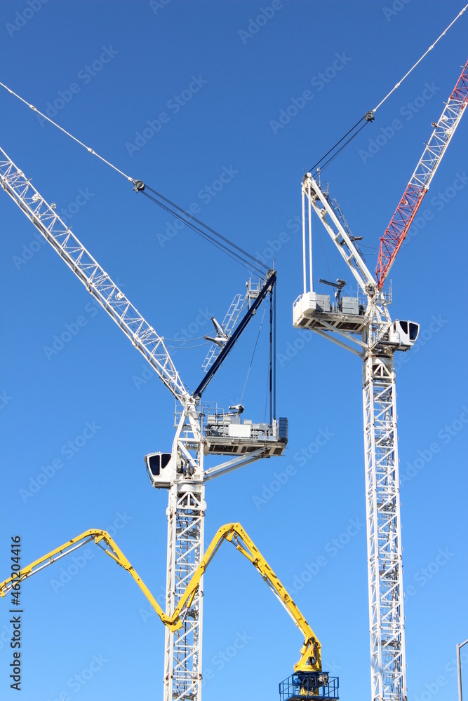 Two cranes on a Gold Coast building site Two cranes on a Gold Coast building site
