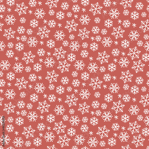 Winter seamless pattern with snowflake. Perfect for wrapping paper, textile, wallpaper, fabric.