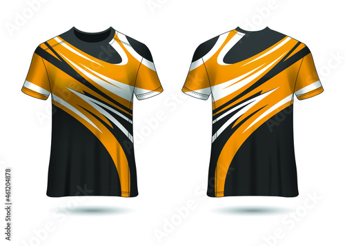 T-Shirt Sport Design. Racing jersey for club. uniform front and back view.