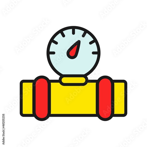 Fuel Guage Line Filled Vector Icon Design