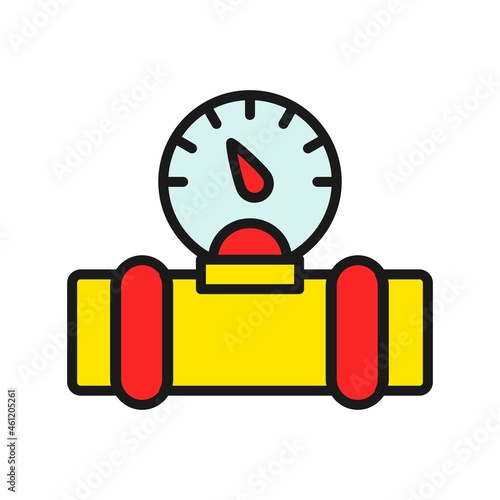Gas Guage Line Filled Vector Icon Design