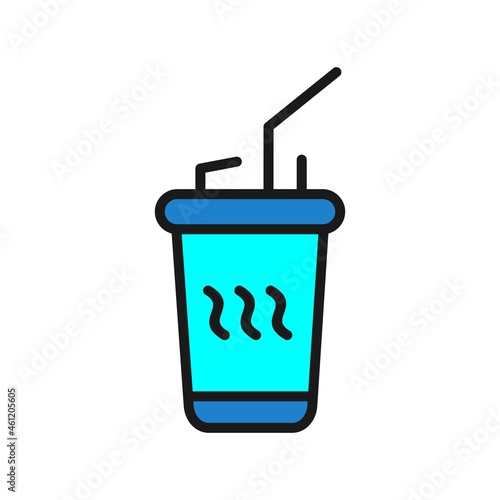 Disposable Tea CUp Line Filled Vector Icon Design