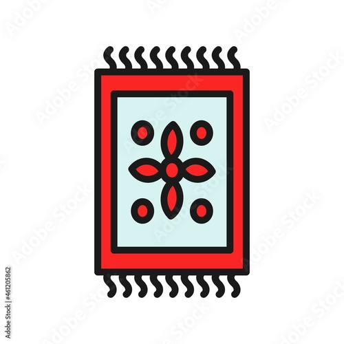 Carpet Line Filled Vector Icon Design