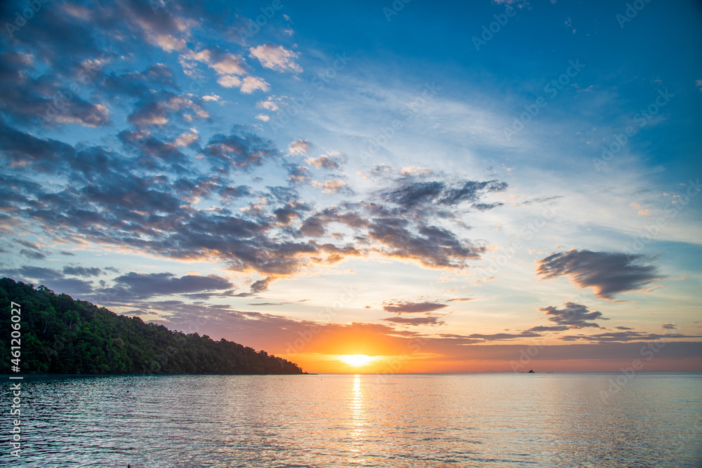 Beautiful sunset at Surin Islands, Thailand - Asia.