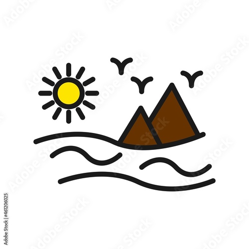 Desert Line Filled Vector Icon Design