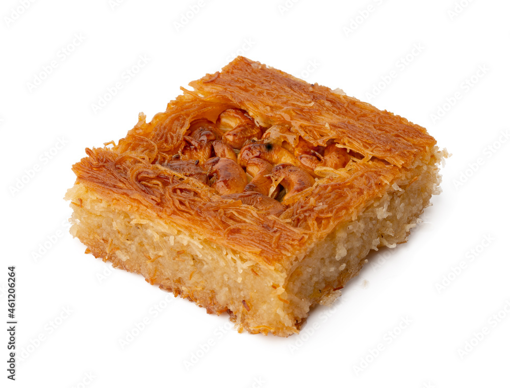 Close up of Turkish dessert baklava isolated on white Close up of Turkish dessert baklava isolated on white