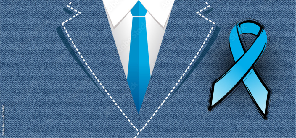 Men's health awareness, blue ribbon ( mustache ), medical symbol for ...