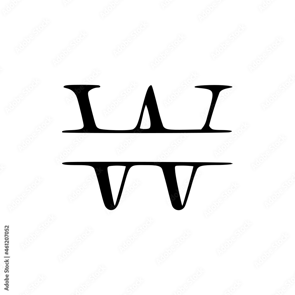letter w elegant personalized monogram, name initial clip art letter w elegant personalized monogram, name initial clip art