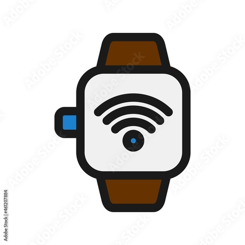 Smartwatch Line Filled Vector Icon Design