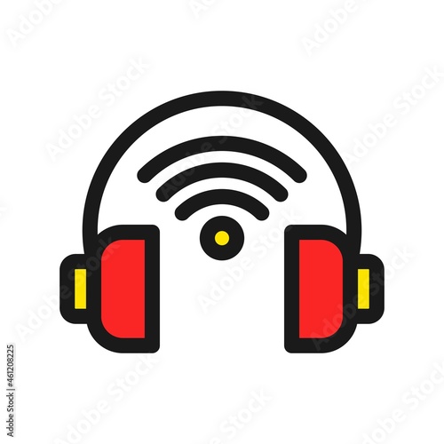  Headphones Line Filled Vector Icon Design