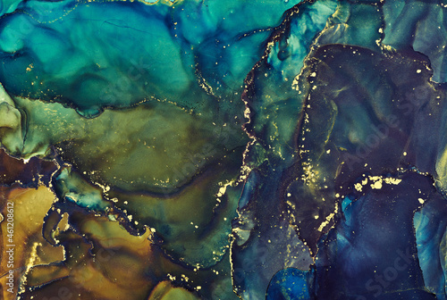 Fluid Art . Abstract colorful background, wallpaper. Mixing acrylic paints. Modern art. Marble texture. Alcohol ink colors translucent