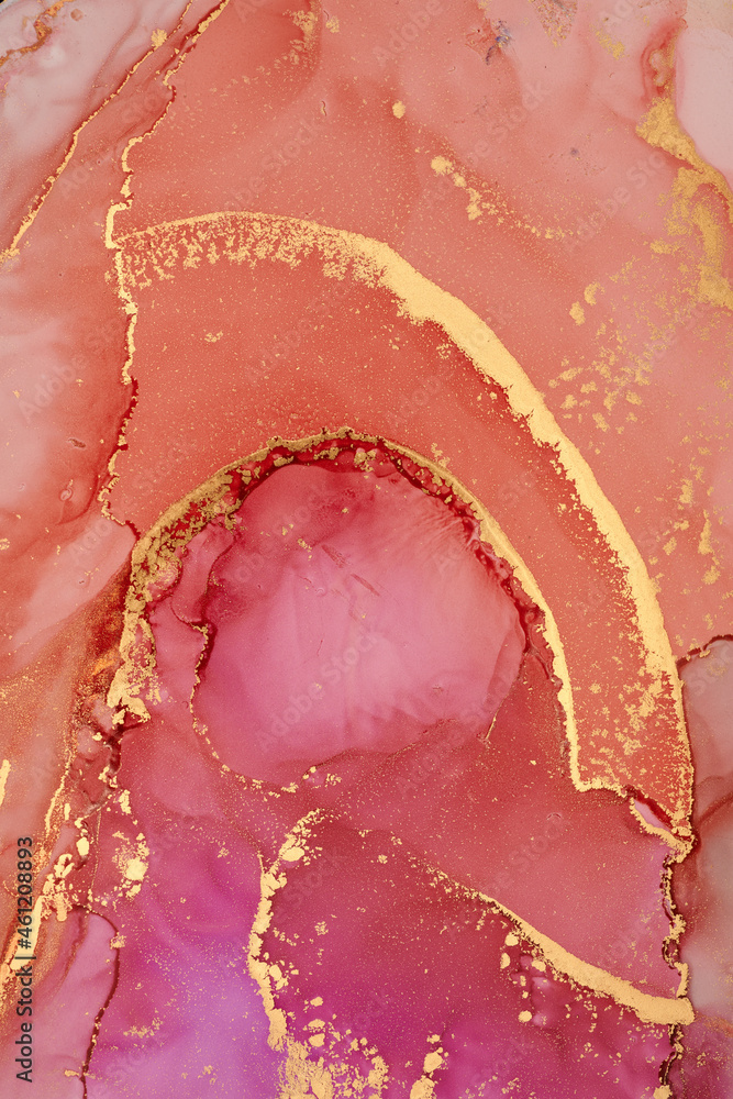 Fototapeta premium Fluid Art . Abstract colorful background, wallpaper. Mixing acrylic paints. Modern art. Marble texture. Alcohol ink colors translucent