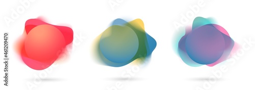 Set of abstract modern graphic elements. Dynamical colored forms and line. Gradient abstract banners with flowing liquid shapes. Template for the design of a logo, flyer or presentation. Vector.