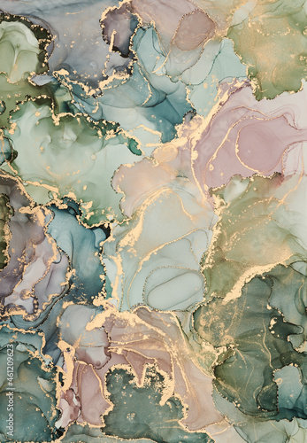 Fluid Art . Abstract colorful background, wallpaper. Mixing acrylic paints. Modern art. Marble texture. Alcohol ink colors translucent