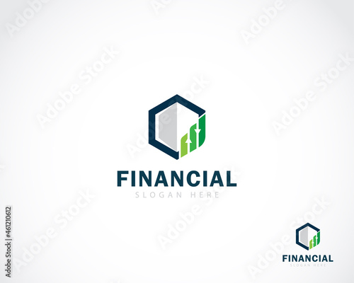financial logo creative market diagram arrow invest innovation design concept