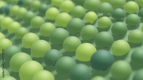 Abstract 3D Render Illustration  Background design with Colorfull Green Buttons. © Вадим Герасименко