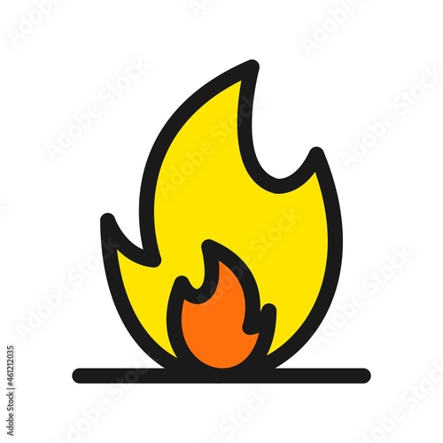 Fire Line Filled Vector Icon Design