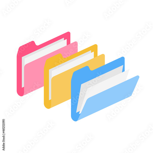 3色フォルダのイラスト