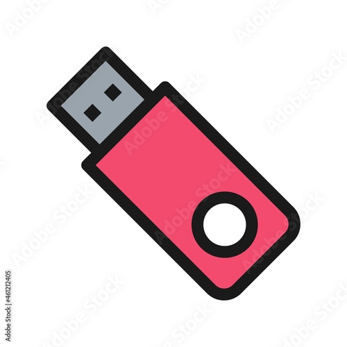  Usb Drive Line Filled Vector Icon Design