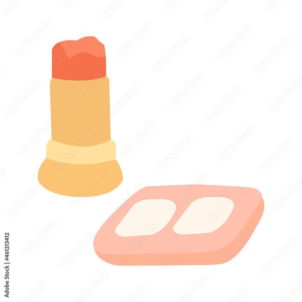 Blue Flat Icon Of A Makeup Brush On A White Background Blue Flat Icon Of A Makeup Brush On A White Background