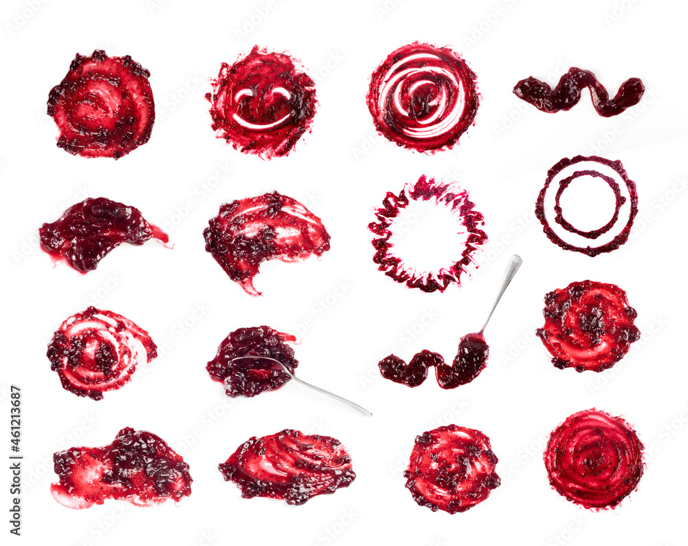 Dark Red Berry Jam Round Blot Frame or Spot Isolated Dark Red Berry Jam Round Blot Frame or Spot Isolated