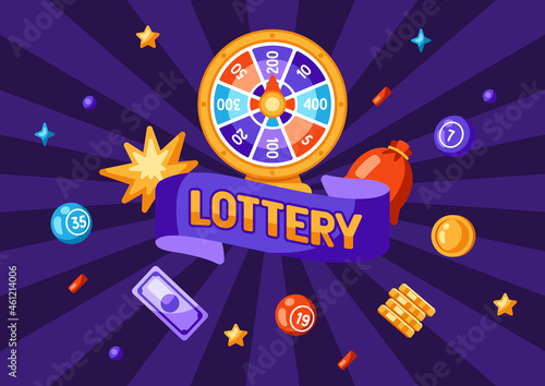 Lottery and bingo illustration. Concept for gambling or online games.