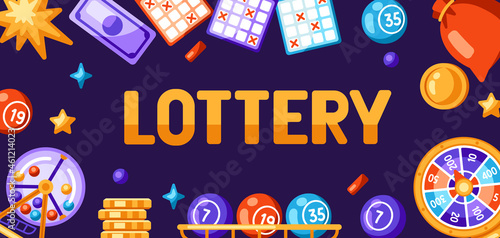 Lottery and bingo illustration. Concept for gambling or online games.