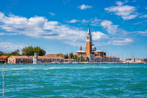 San Giorgio di Maggiore church in Venice, Italy. Beautiful view of Venice lagoon.