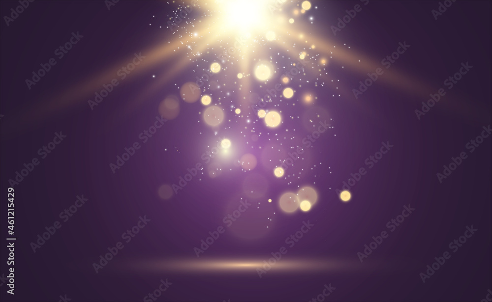 Fototapeta premium White scene on with spotlights. Vector illustration.