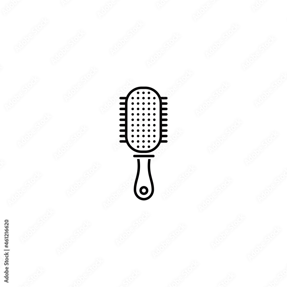 Fototapeta premium Barber roll comb outline flat icon vector
