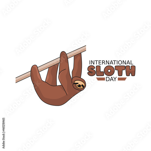 vector graphic of International sloth day good for International sloth day celebration. flat design. flyer design.flat illustration.