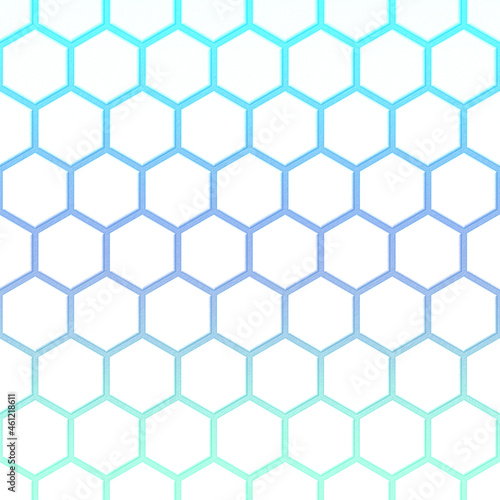 Colorful hexagon texture background. Pattern background. 3d rendering. Hexagon brick wall.