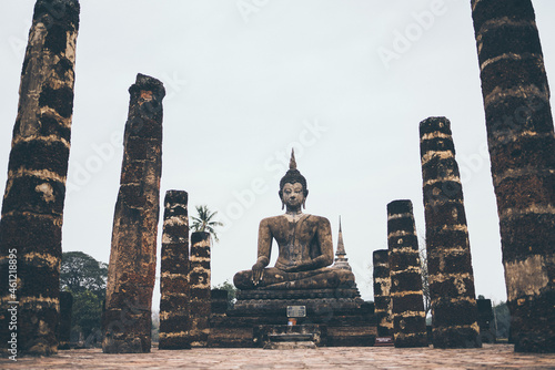 old buddha temple in Sukhot...