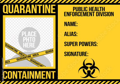 Quarantine containment, public health enforcement division - STOP coronavirus (2019-ncov) Funny awareness lettering phrase. Funny halloween remade poster.