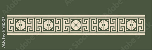 Ancient green Greek vector ornamental brushes set photo
