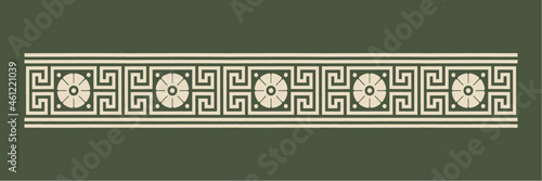 Ancient green Greek vector ornamental brushes set