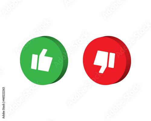 Dos and donts like thumbs up or down in isometric style. Like or dislike. Modern vector illustration