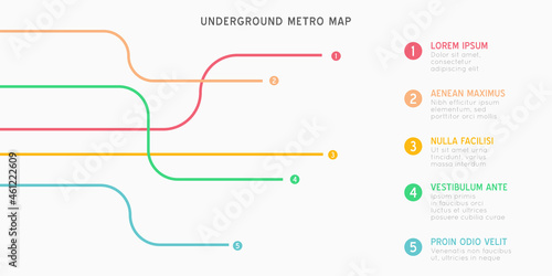 City Subway transportation scheme. Underground connection top view.