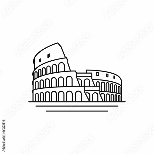 Canvas Print Line art Vector logo of the city of Rome, Italy