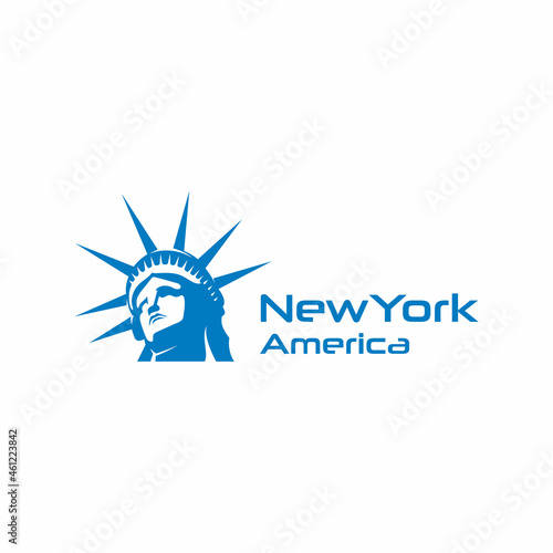 Statue of Liberty logo design template. Liberty statue vector illustration