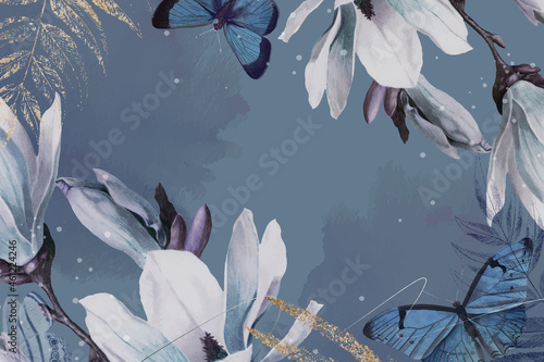Flower background, aesthetic border vector, remixed from vintage public domain images