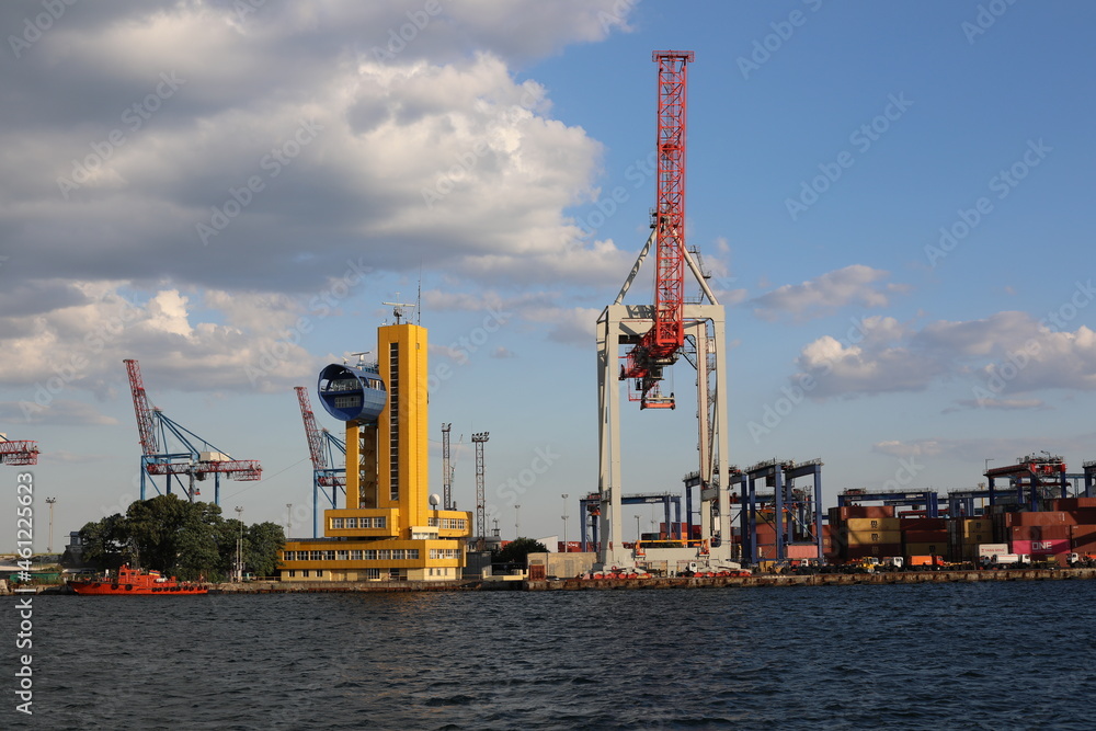 cranes in harbor