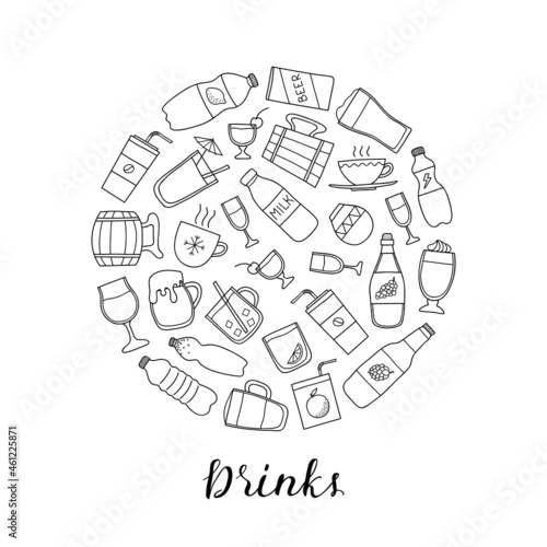 Doodle drinks in circle.