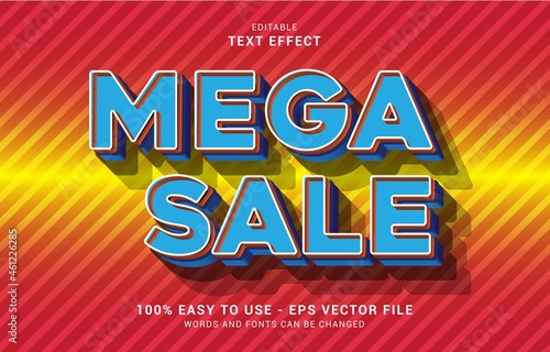editable text effect, Mega Sale
