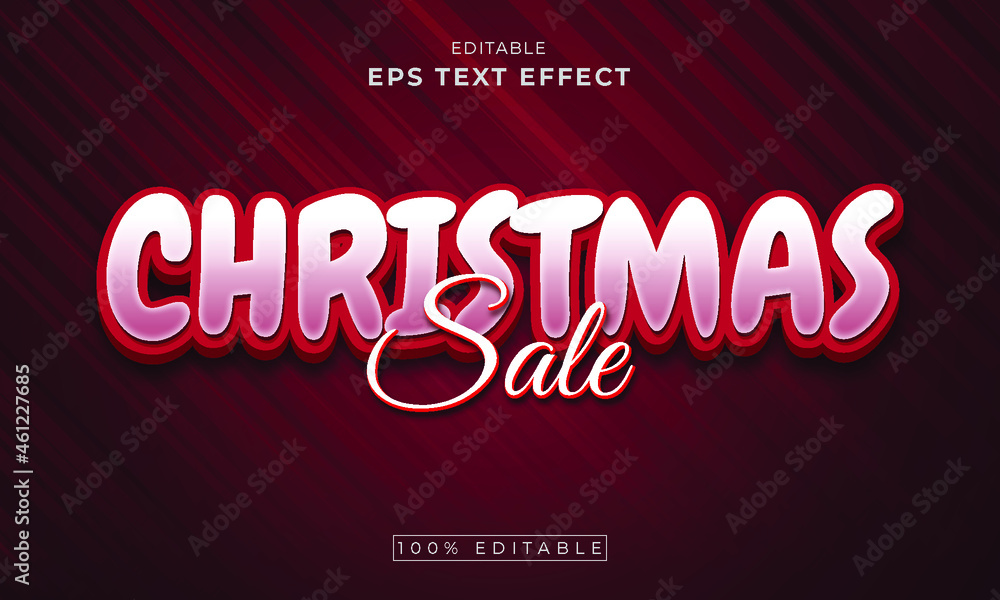 Christmas editable 3d text effect Design