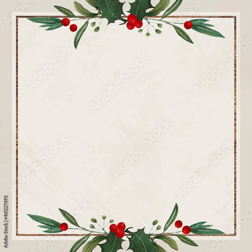 Blank festive square Christmas social ads template vector