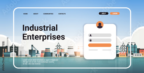 industrial enterprises portal website landing page template factories zone manufacturing plants power stations