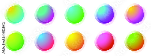 Set of creative round banners. Colorful banners. Vector illustration. Abstract background